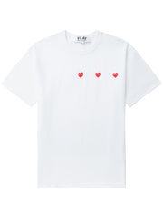 Comme Des Garçons PLAY - AX - T337 T-shirt Triple Coeur - Blanc - T-shirts - AX - T337 - 051 - 3