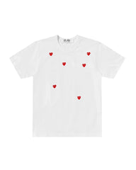 Comme Des Garçons PLAY - AX - T338 T-shirt Coeurs Allover - Blanc - T-shirts - AX - T338 - 051