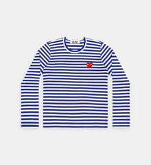 Comme Des Garçons Play - Marinière Bleu Marine Homme AZ - T164 - 051 - White/Navy - T-shirts - AZ - T164