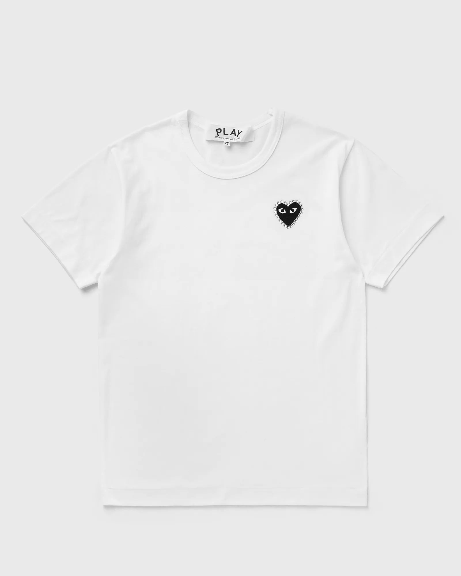 Comme Des Garçons Play - Rhinestone Heart T-shirt - Black/White AX - T801 - 051 - 1 - 5 - T-shirts - T801