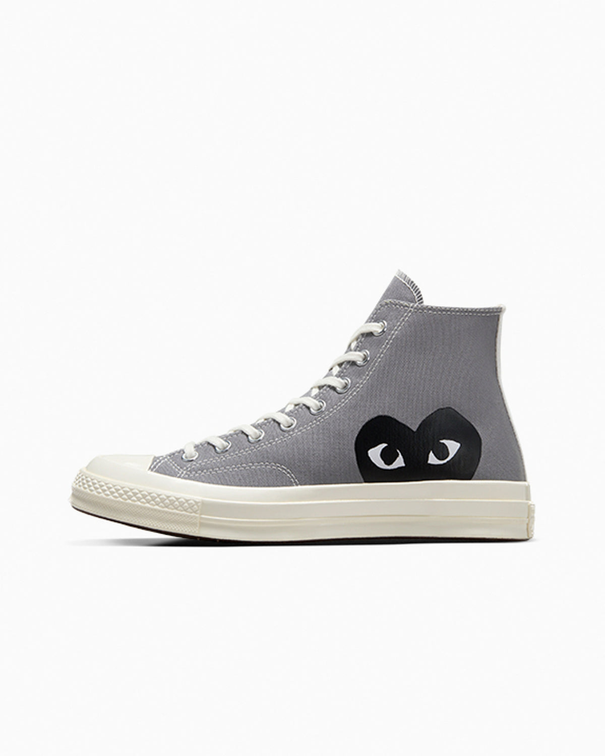 Comme Des Garçons Play x Converse – Sneakers Chuck 70 Hi – Grigio, vista laterale, lato cuore