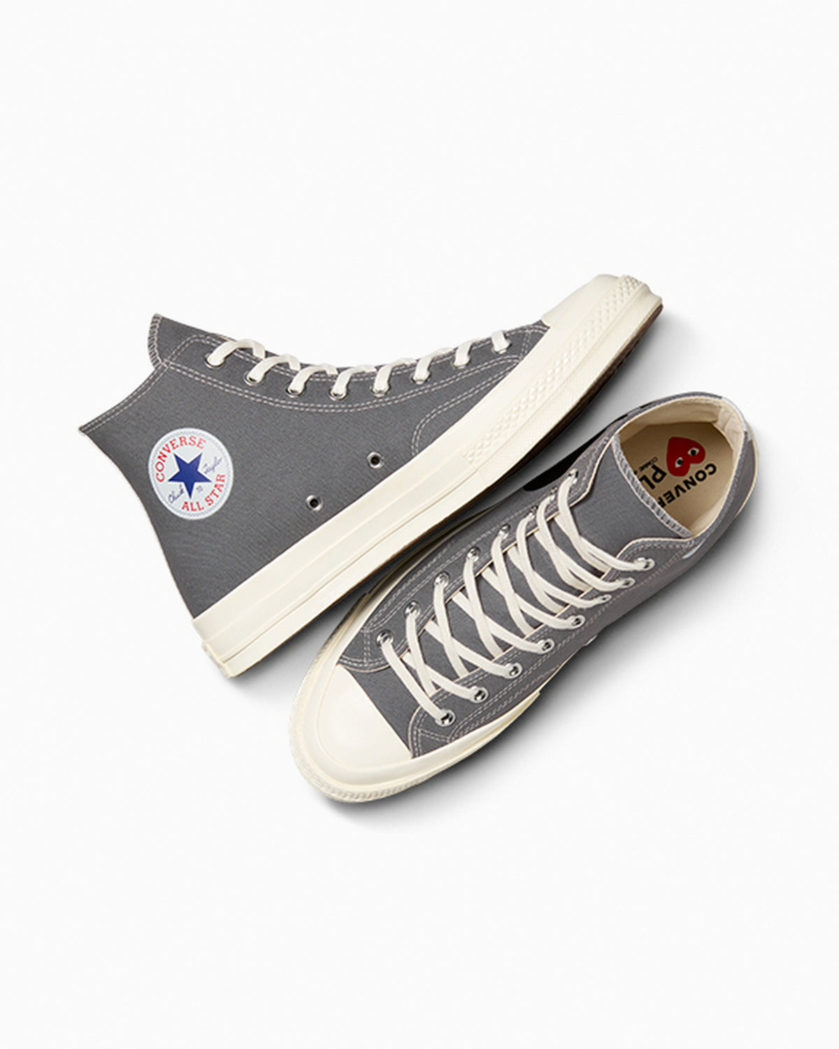 Comme Des Garçons Play x Converse – Sneakers Chuck 70 Hi – Grigio, paio, vista dall'alto