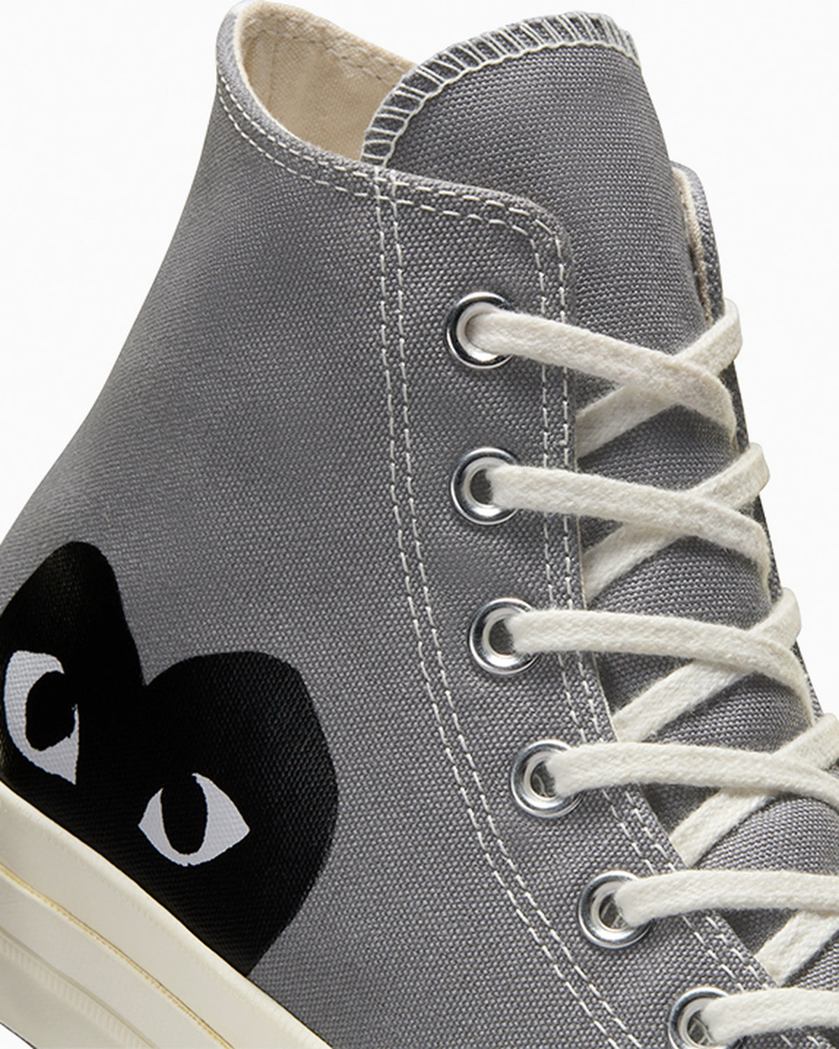 Comme Des Garçons Play x Converse – Sneakers Chuck 70 Hi – Grigio, dettaglio del cuore e dell'allacciatura