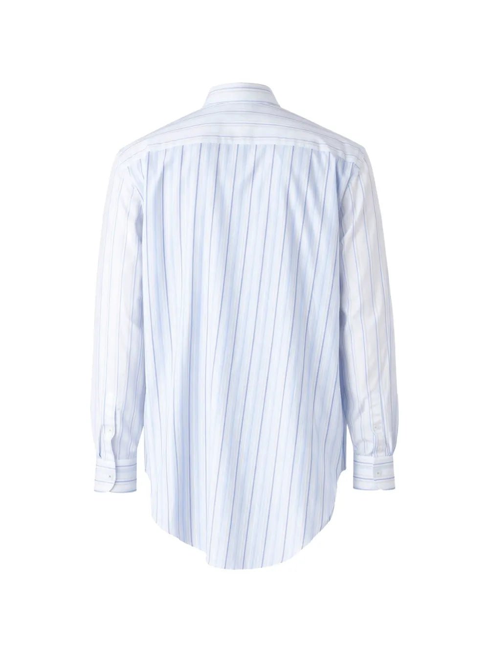 Comme Des Garçons Shirt - Asymmetrical Zip Shirt B034 - S26 - Stripe White/Navy - Chemises - FQ-B034-S26