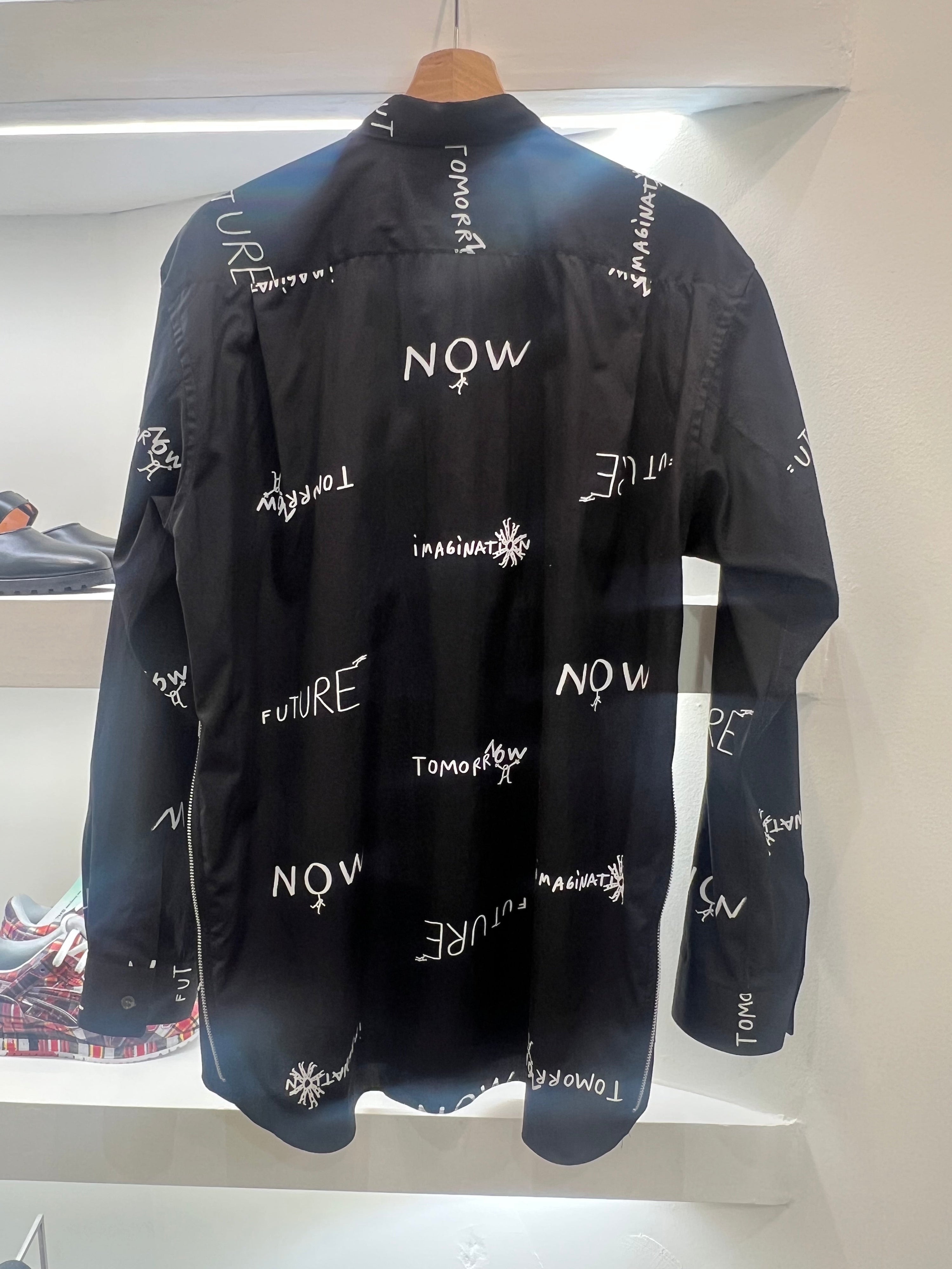 Comme Des Garçons Shirt - Printed Zip Shirt B040 - S26 - Black/White - Chemises - FQ-B040-S26