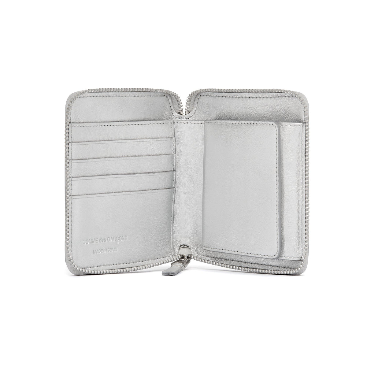Comme Des Garçons Wallet Portefeuille Gold Line SA2100G argent – vue intérieure