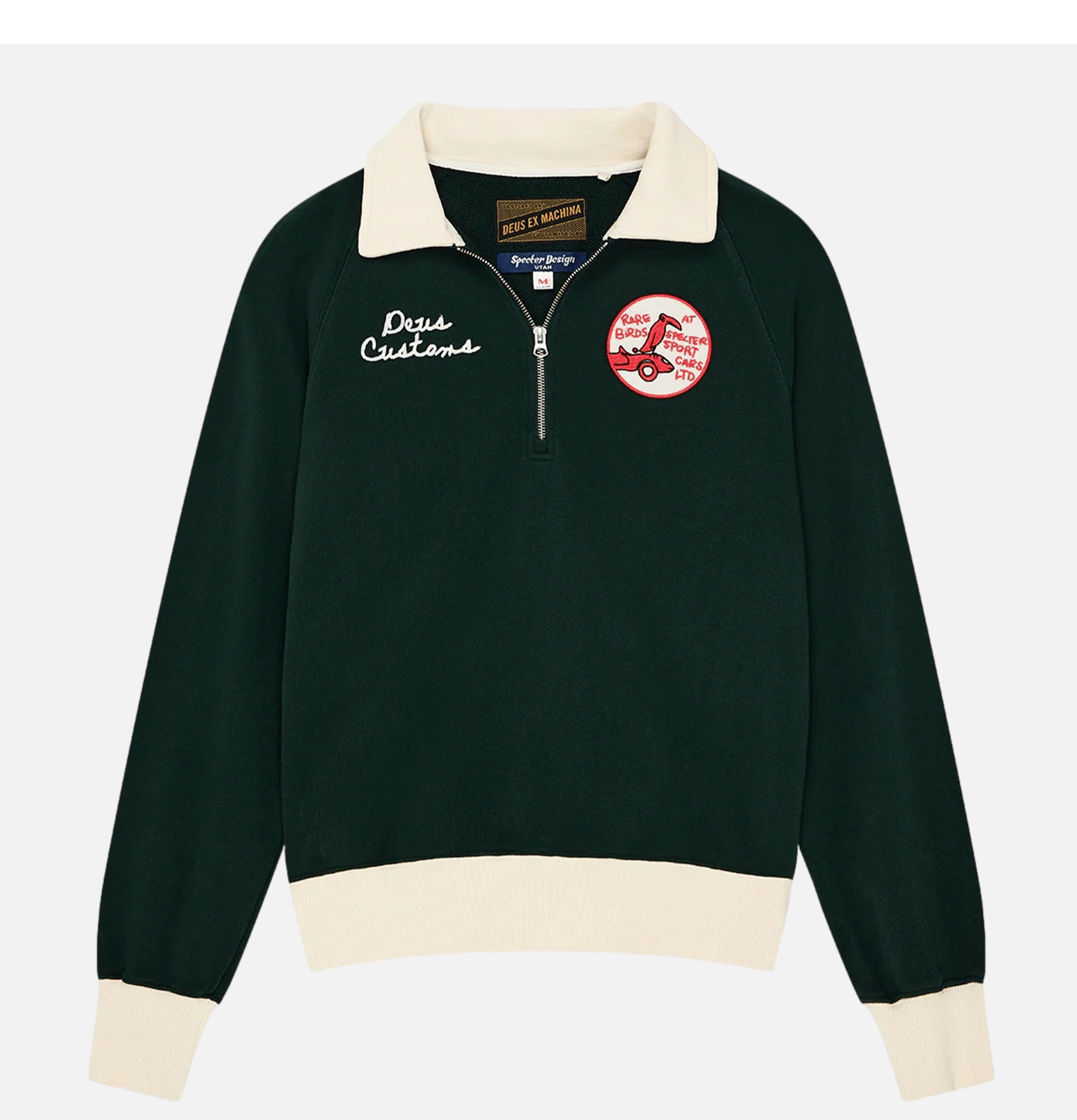 Deus Ex Machina - Specter Zip Sweat - Racing Green - Chemises - DMF248541