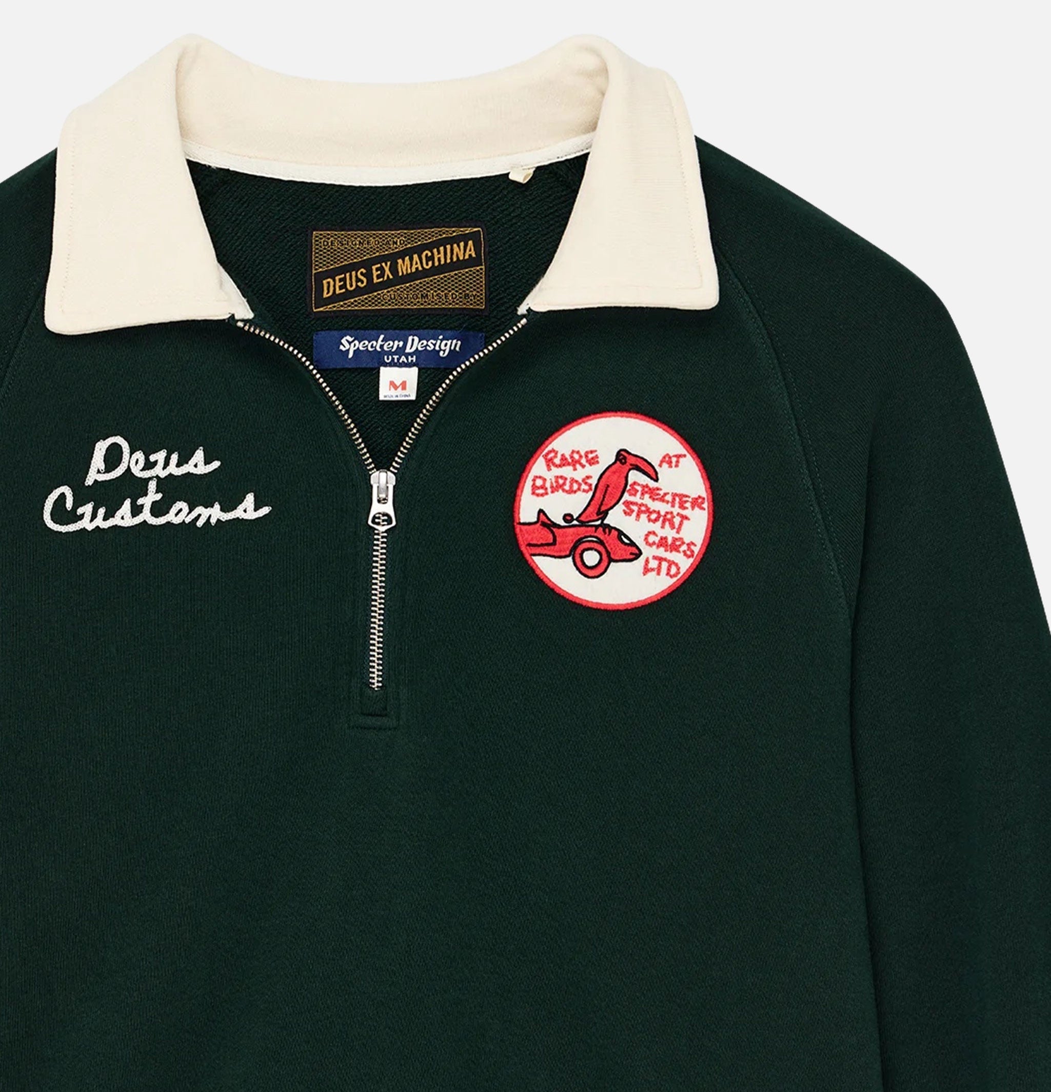 Deus Ex Machina - Specter Zip Sweat - Racing Green - Chemises - DMF248541