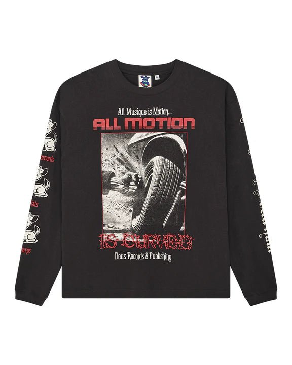 Deus Ex Machina - Dancing Ghost LS Tee - Anthracite - T-shirts - DUP251977A - ATH