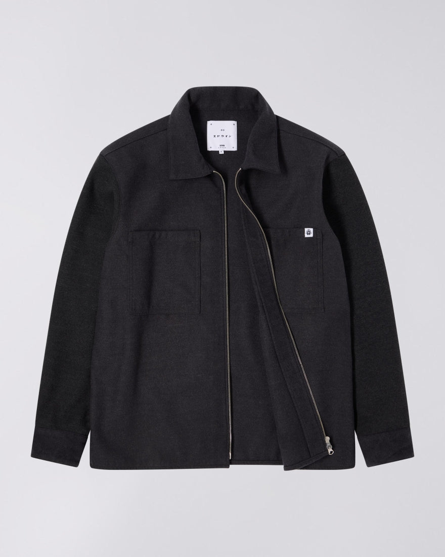 Edwin - Snug Overshirt LS - Dark Grey Marl - Chemises - I035737