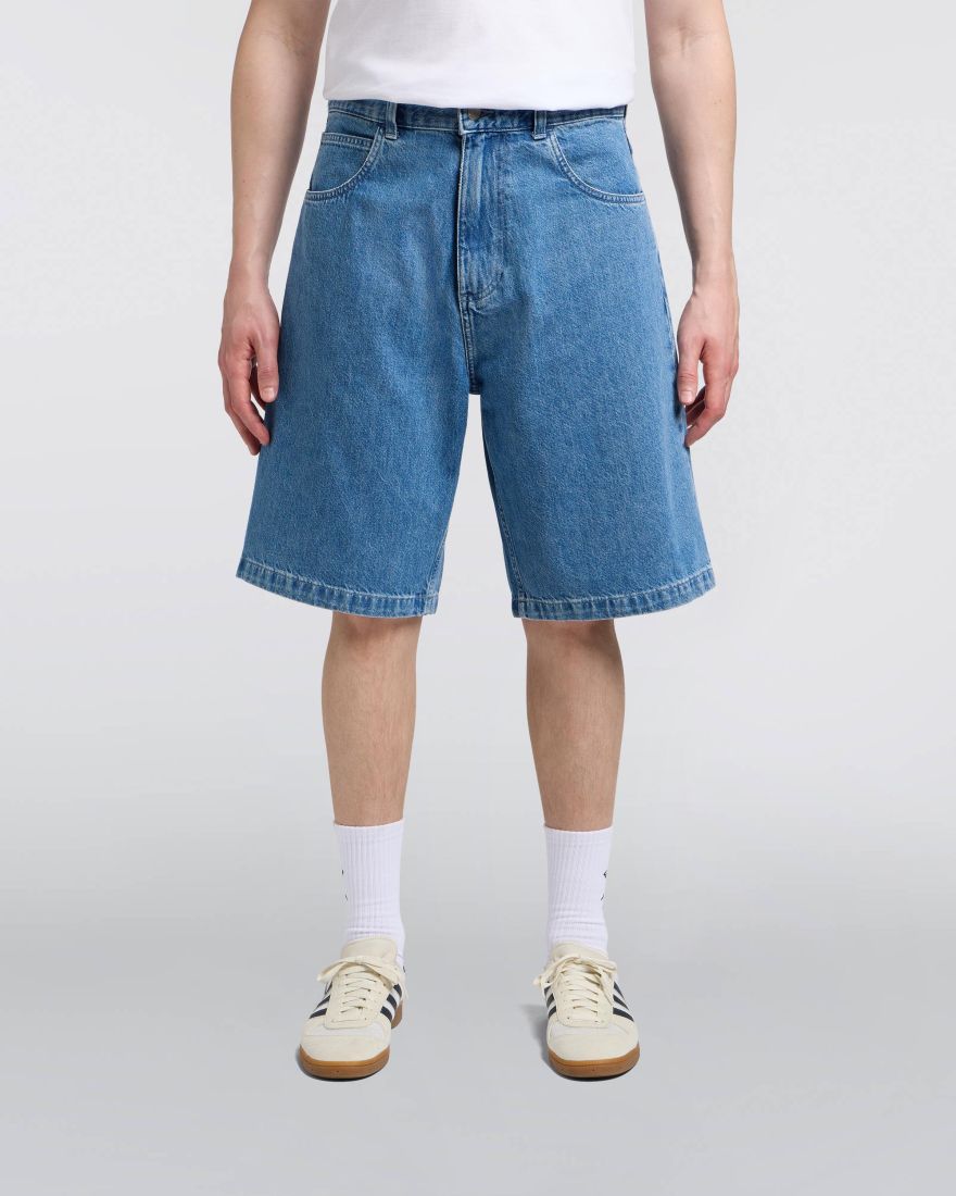 Edwin - Worker Short - Victory Blue - Mid Marble Wash - Pantalons et Shorts - I034928_01_J9