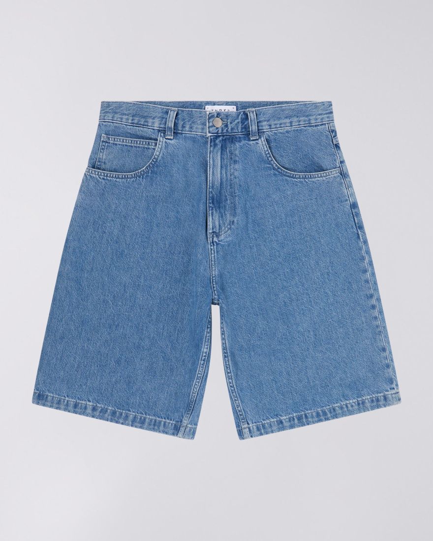 Edwin - Worker Short - Victory Blue - Mid Marble Wash - Pantalons et Shorts - I034928_01_J9
