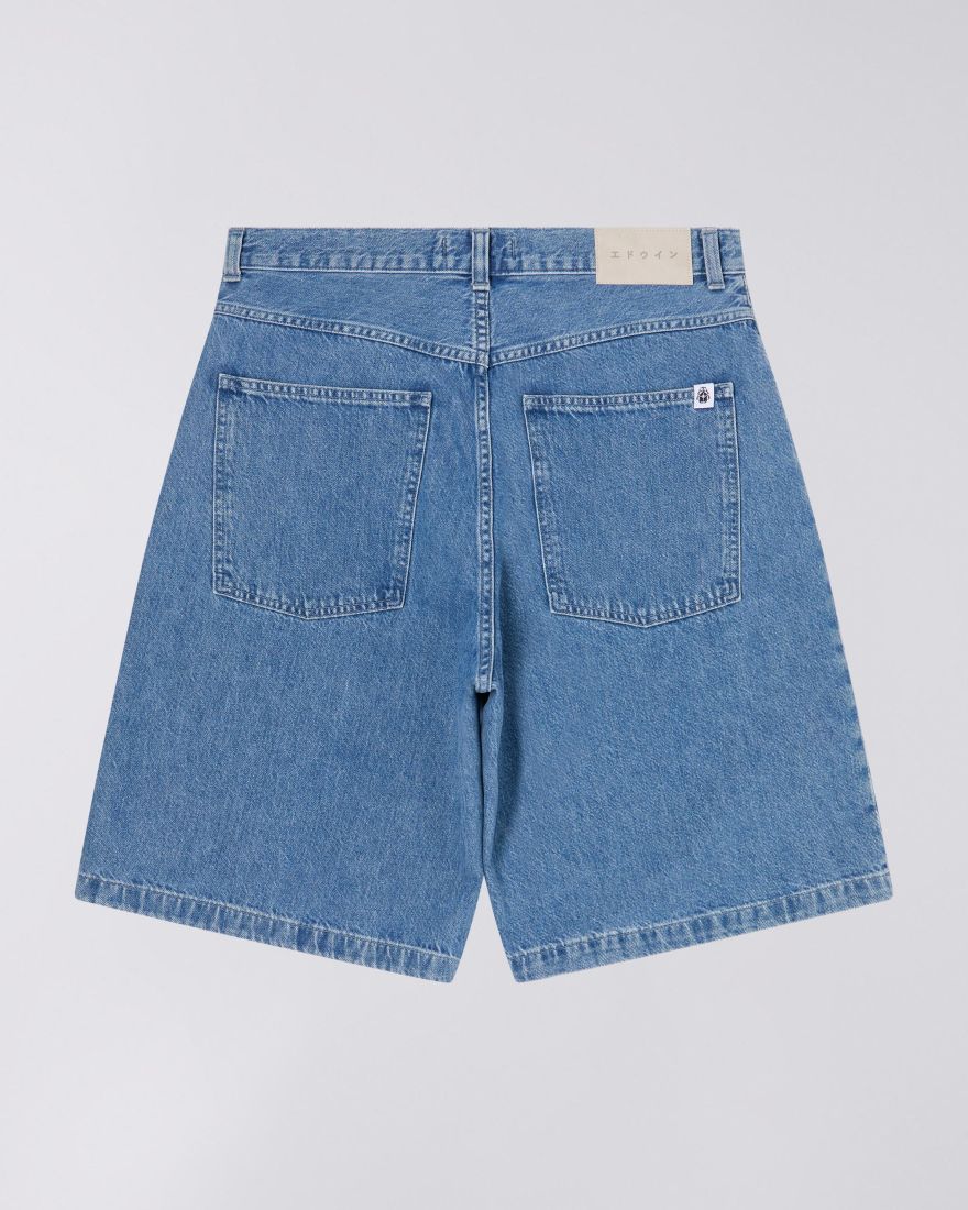 Edwin - Worker Short - Victory Blue - Mid Marble Wash - Pantalons et Shorts - I034928_01_J9