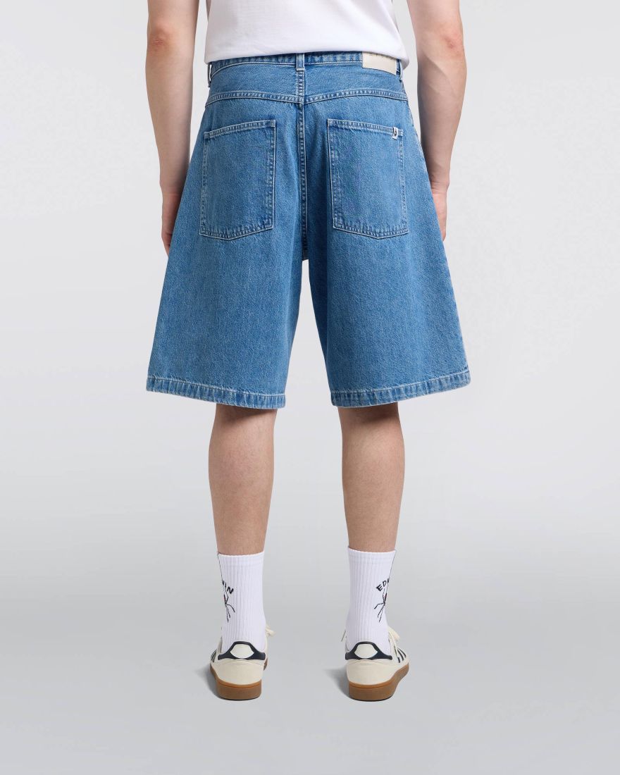 Edwin - Worker Short - Victory Blue - Mid Marble Wash - Pantalons et Shorts - I034928_01_J9