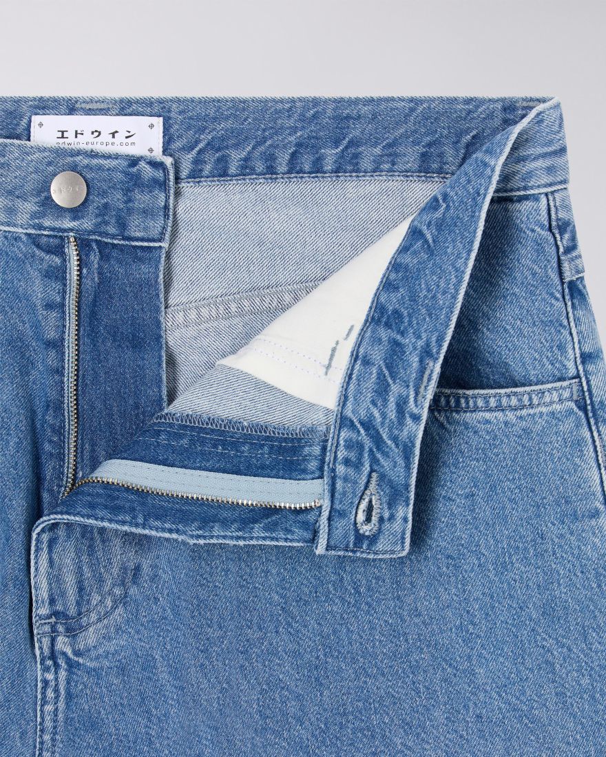 Edwin - Worker Short - Victory Blue - Mid Marble Wash - Pantalons et Shorts - I034928_01_J9