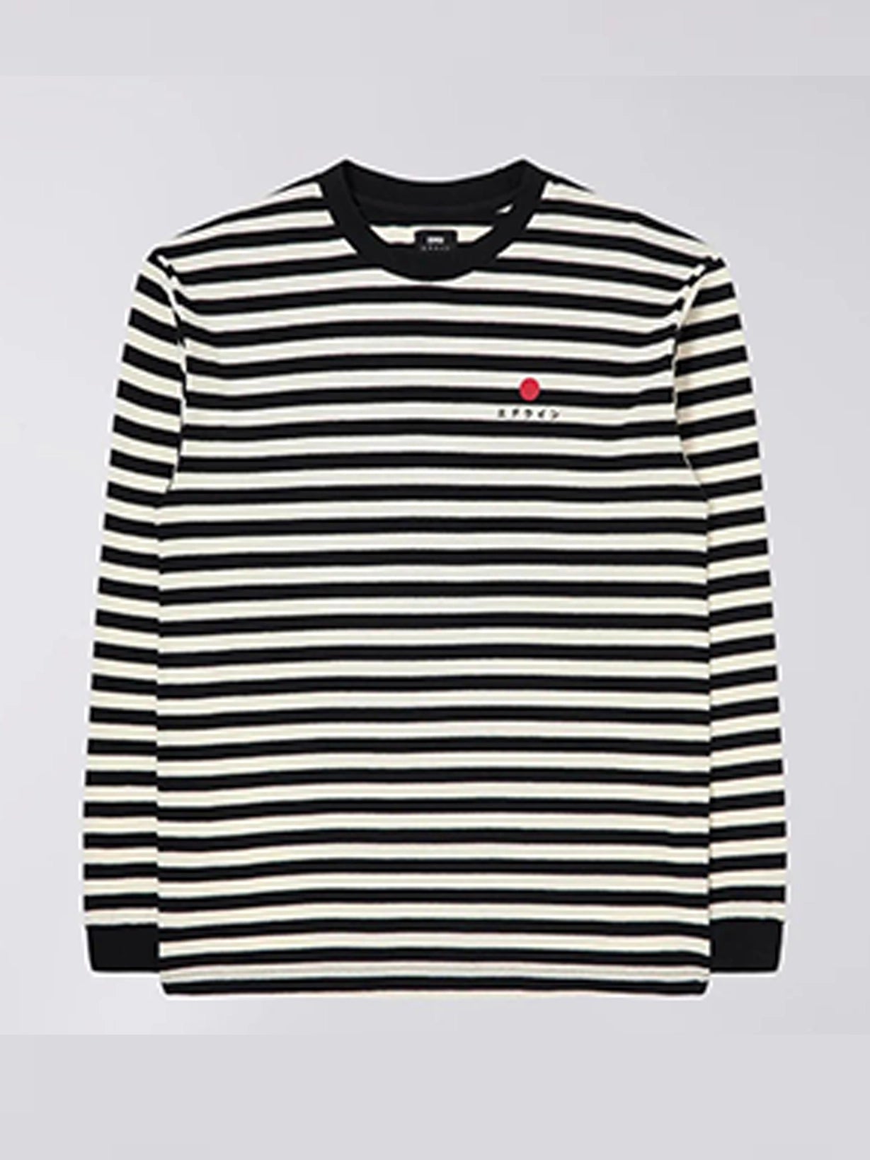 Edwin - Basic Stripe T-shirt LS - Black & White-T-shirts-I031843_0D2_67