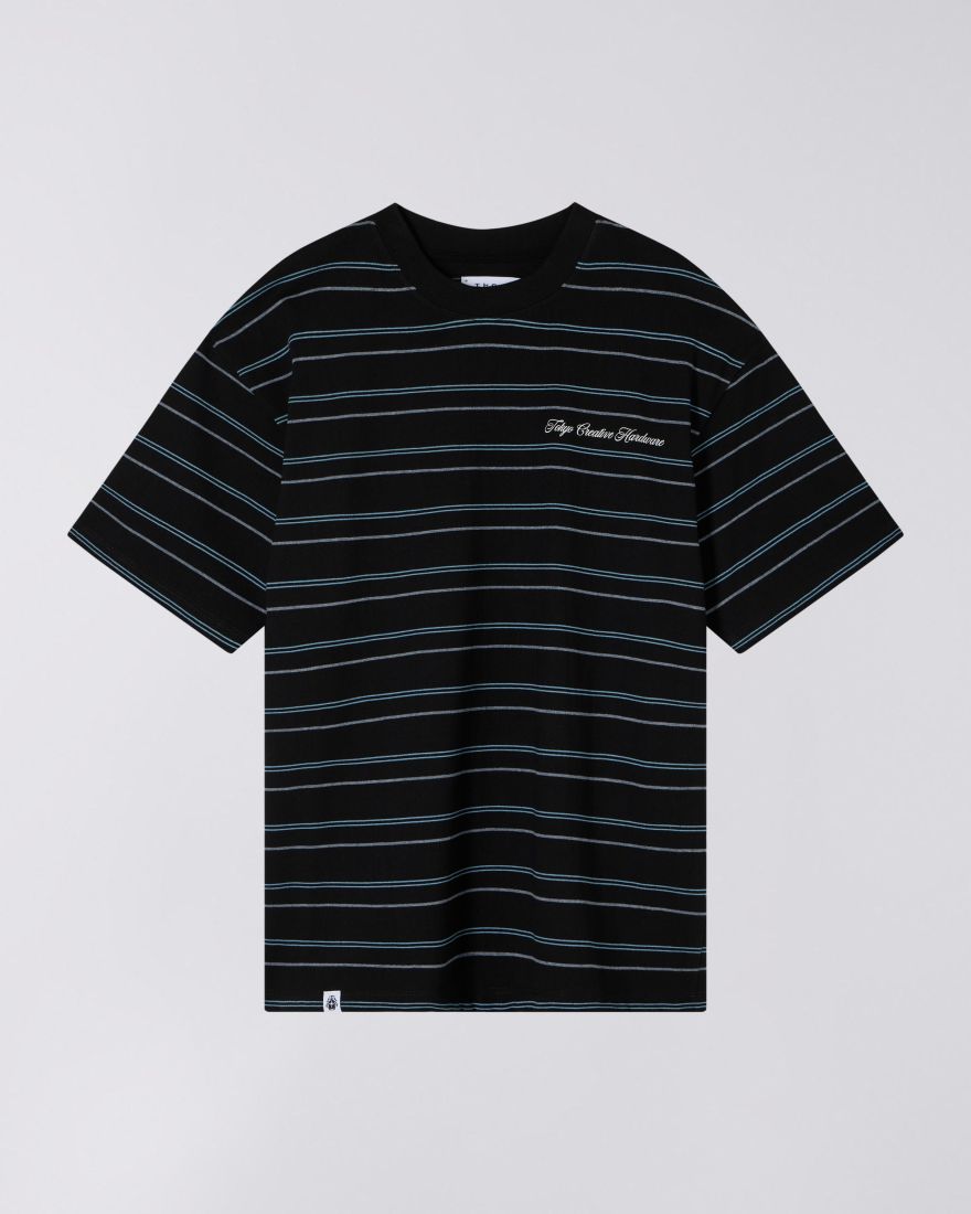 Edwin - Bolton Striped T-shirt - Black/Blue - T-shirts - I035000_2ZS_00