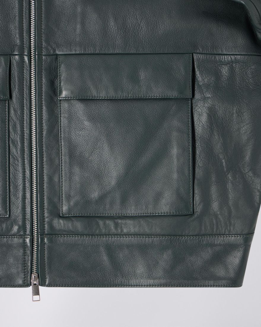 Edwin - Dogma Leather Jacket - Dark Green - Vestes et Manteaux - I035716_X6_00