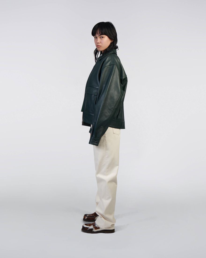 Edwin - Dogma Leather Jacket - Dark Green - Vestes et Manteaux - I035716_X6_00