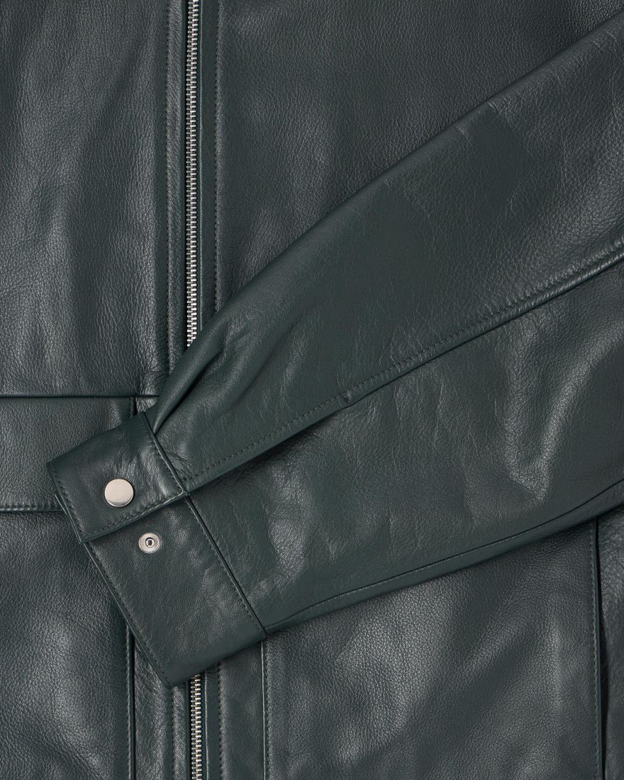 Edwin - Dogma Leather Jacket - Dark Green - Vestes et Manteaux - I035716_X6_00
