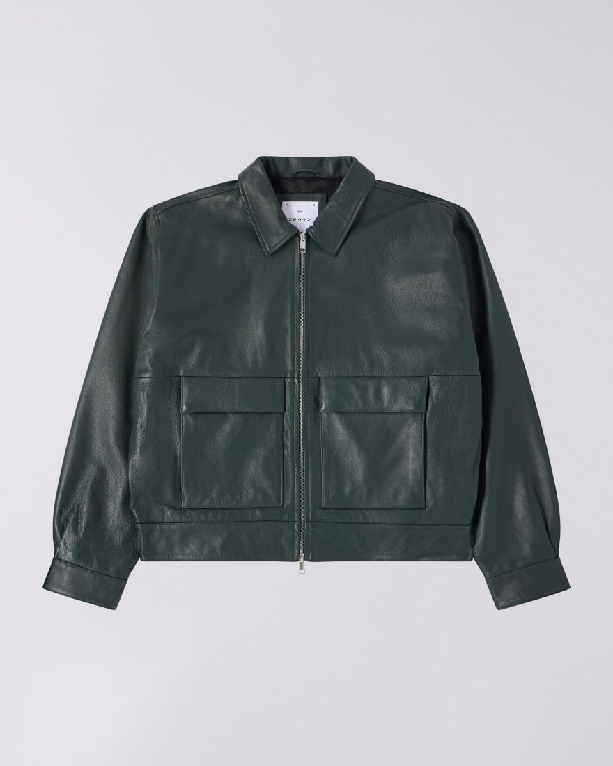 Edwin - Dogma Leather Jacket - Dark Green - Vestes et Manteaux - I035716_X6_00