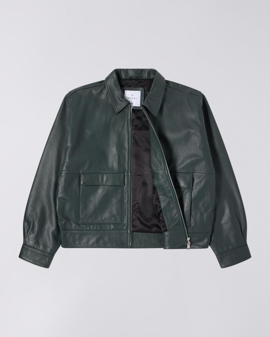 Edwin - Dogma Leather Jacket - Dark Green - Vestes et Manteaux - I035716_X6_00