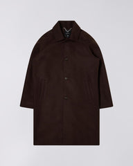 Edwin Mac Wool Coat Dark Brown Unwashed - Main Image