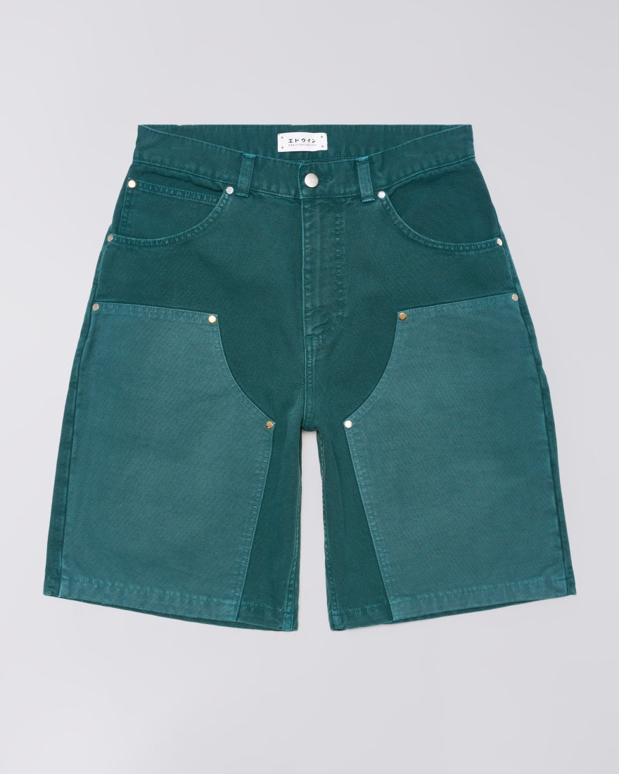 Edwin - Double Knee Worker Short - Mediterranea green