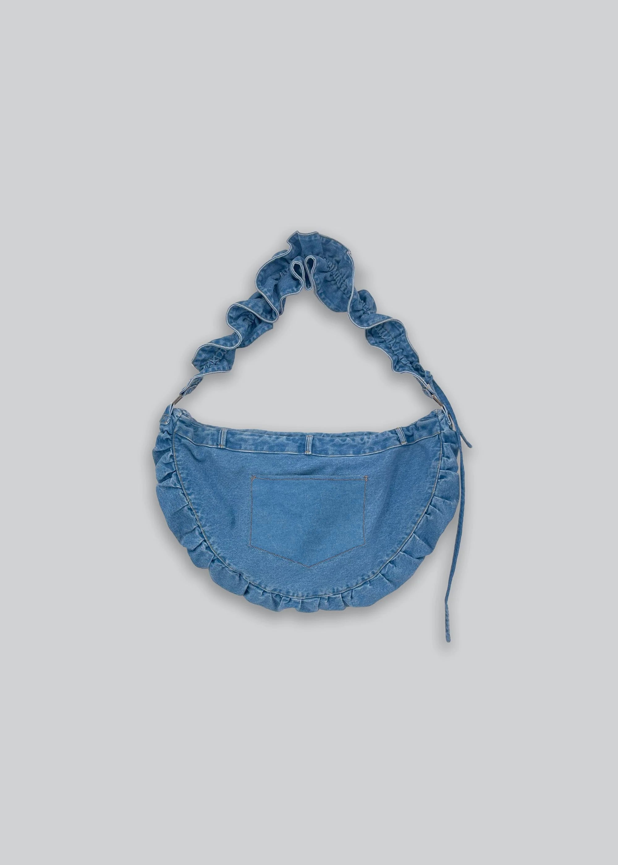 Esthé - Ruffle Denim Crossbody Bag - Blue - Accessoires - 
