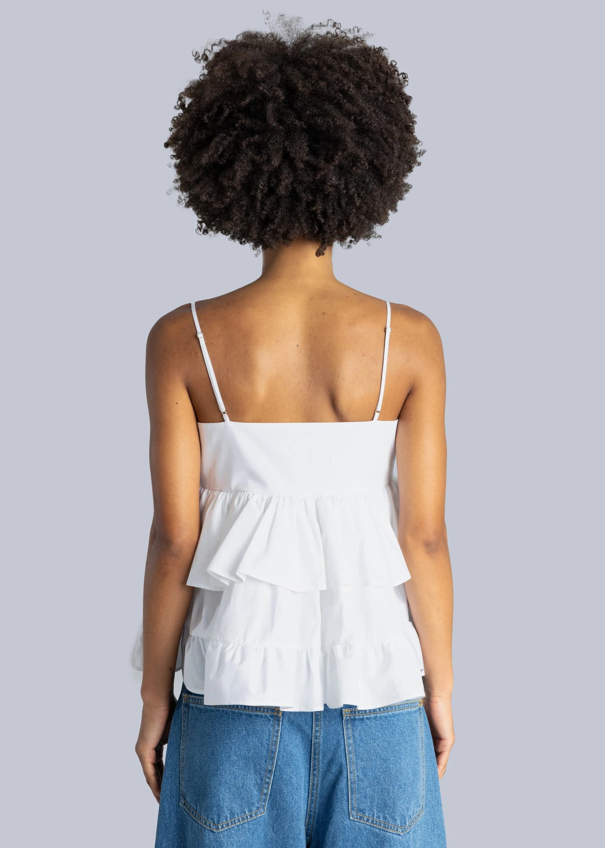 Esthé - Babydoll Poplin Top - White - Tops - 152 - 3061a