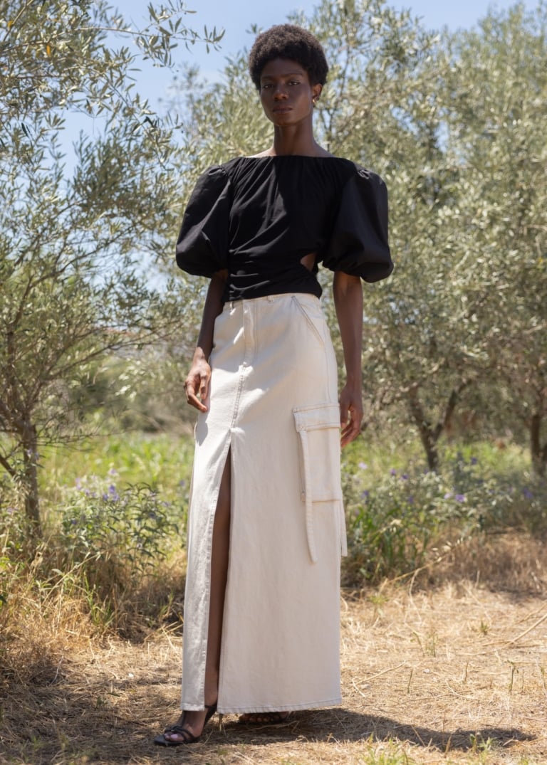 Esthé - Cut - Out Drop shoulder blouse - Black - Tops - 152 - 3056b