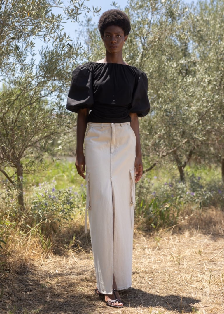 Esthé - Cut - Out Drop shoulder blouse - Black - Tops - 152 - 3056b