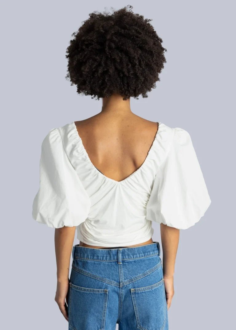 Esthé - Cut - Out Drop shoulder blouse - White - Tops - 152 - 3056a