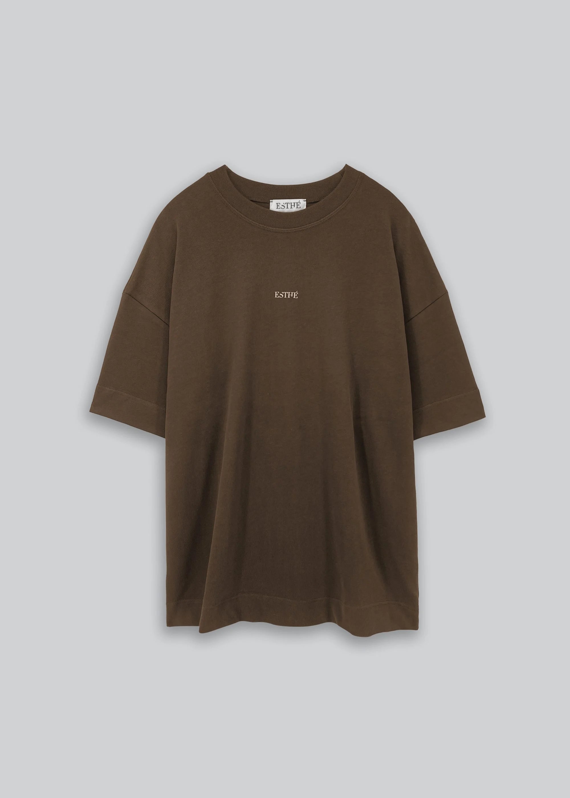 Esthé - Logo Print Cotton T-Shirt - Brown - Tops - 142 - 3079e