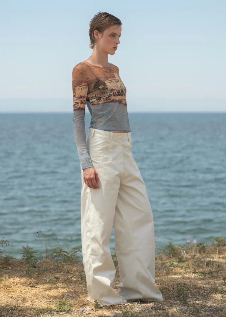 Esthé - Mesh Long Sleeve Top - Mani print - Tops - 152 - 3102