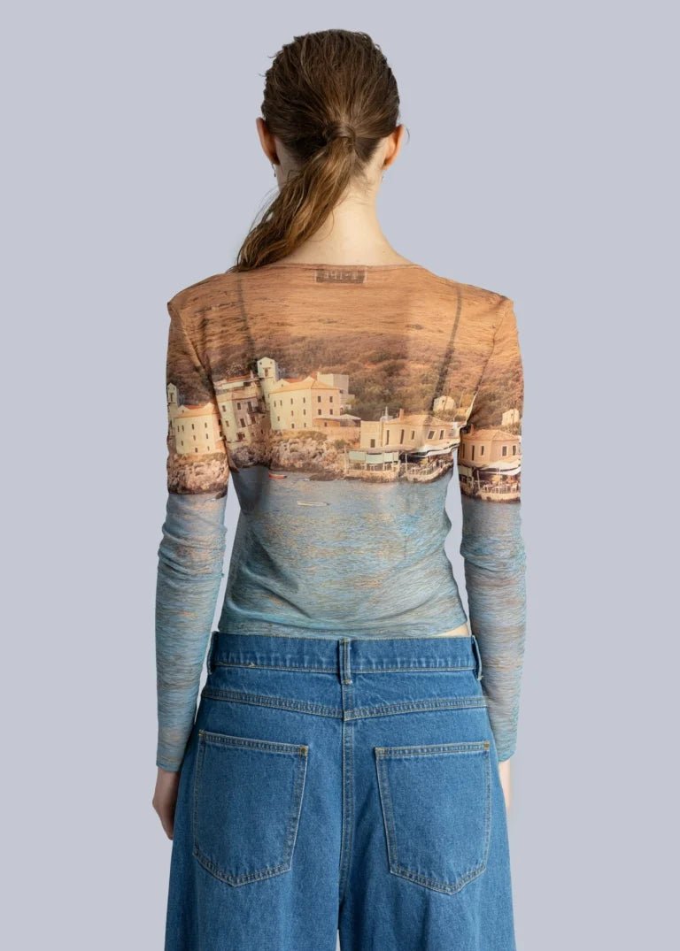 Esthé - Mesh Long Sleeve Top - Mani print - Tops - 152 - 3102