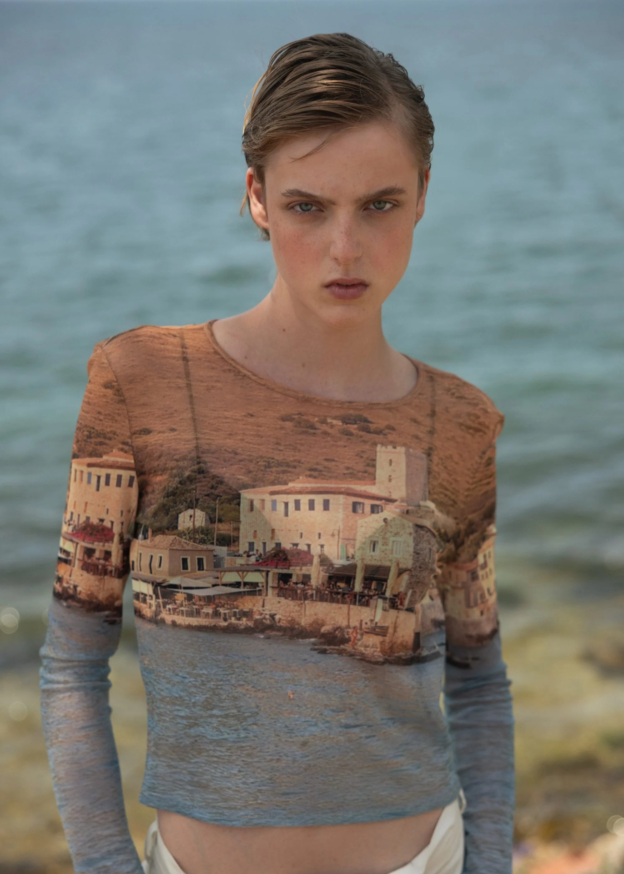 Esthé - Mesh Long Sleeve Top - Mani print - Tops - 152 - 3102