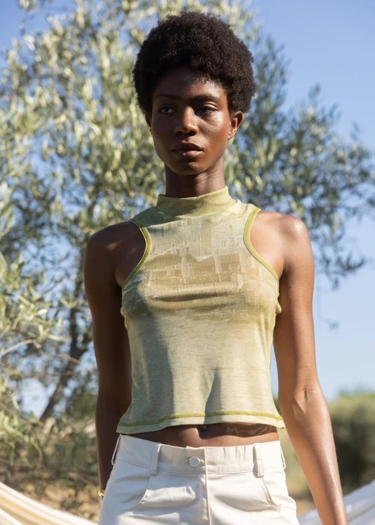 Esthé - Turtleneck Tank Top - Mani Riso Print - Tops - 152 - 3176