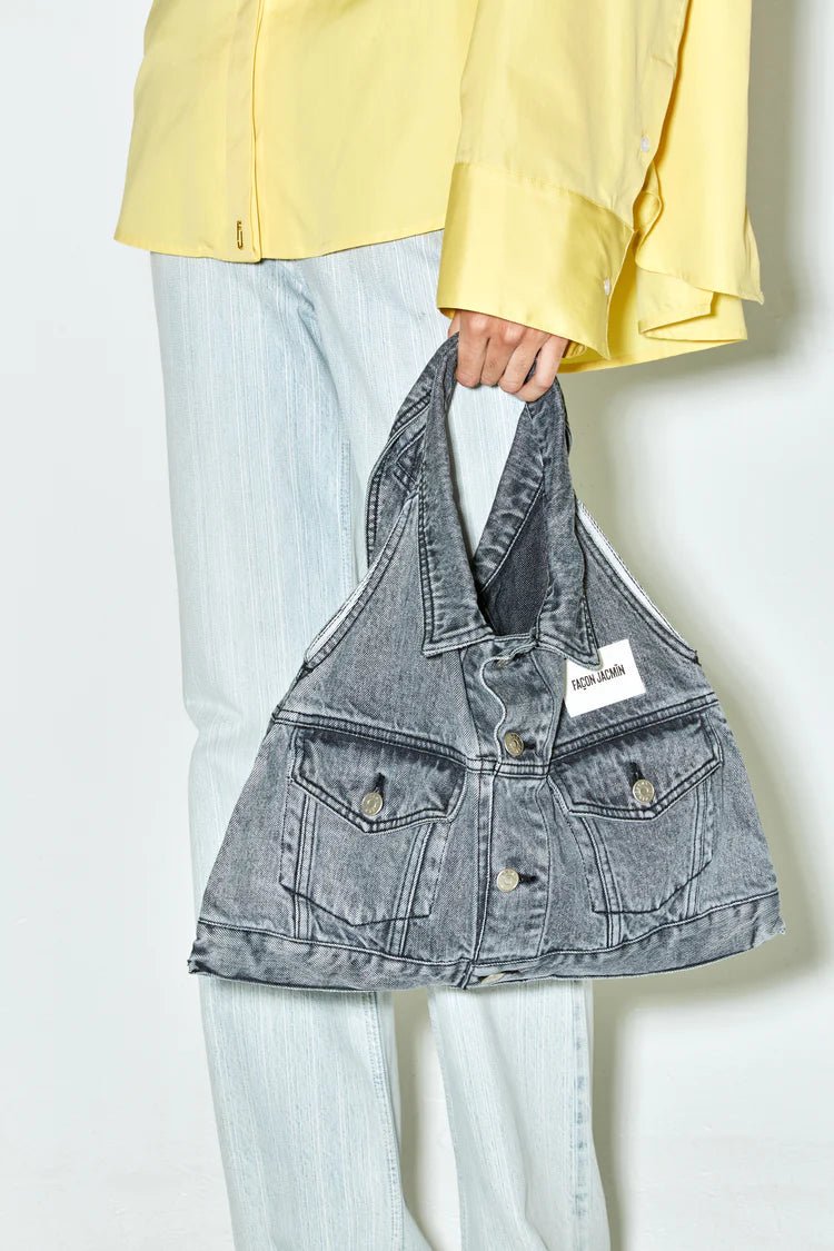 Façon Jacmin - Sac Aya - Gris Clair-Casquette-AYA