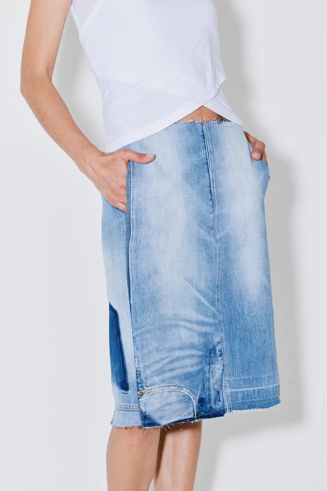 Façon Jacmin - Jille Skirt Light Blue-Jupes et Pantalons-