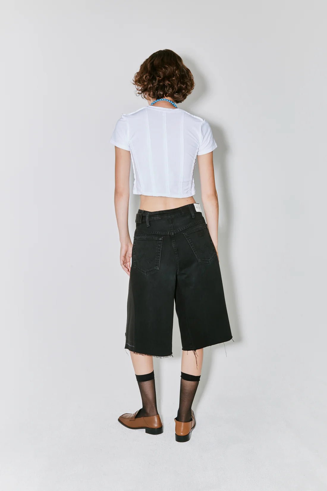 Façon Jacmin - Paci Apron Short - Black - Jupes et Pantalons - PACI