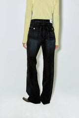 Façon Jacmin - Palerma Denim Biker Pant - Dark Navy - Jupes et Pantalons - PALERMA