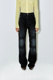 Façon Jacmin - Palerma Denim Biker Pant - Dark Navy - Jupes et Pantalons - PALERMA