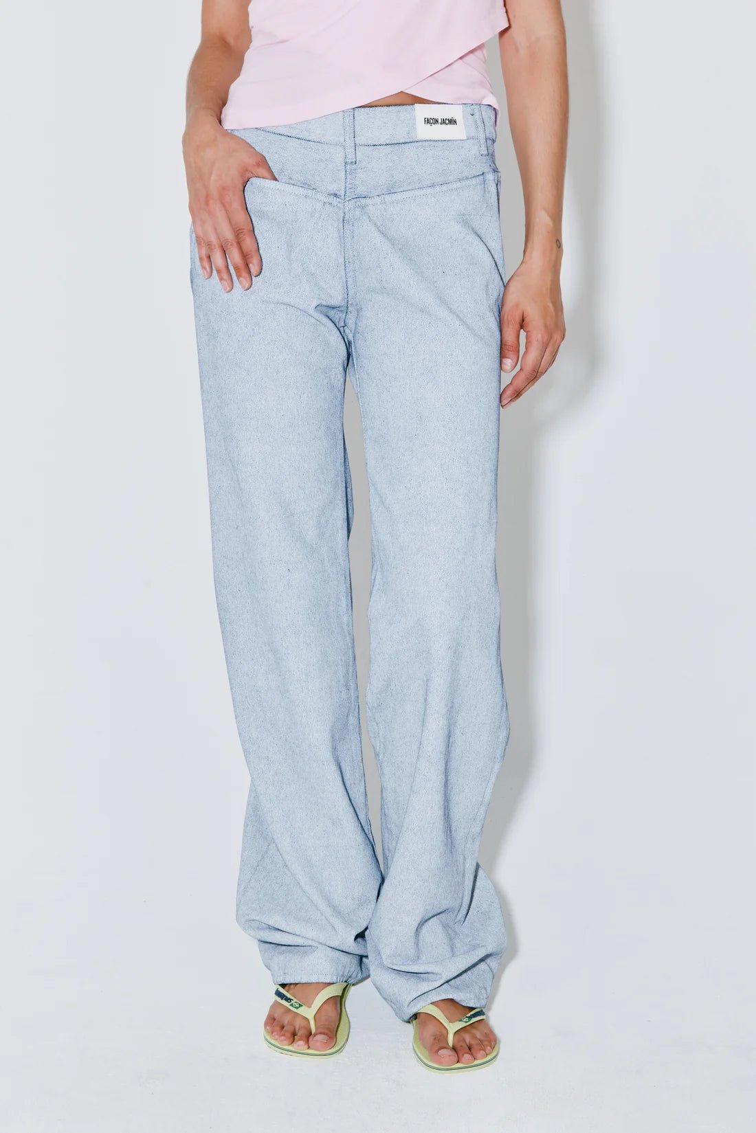 Façon Jacmin - Peterson Pants White on Blue-Jupes et Pantalons-