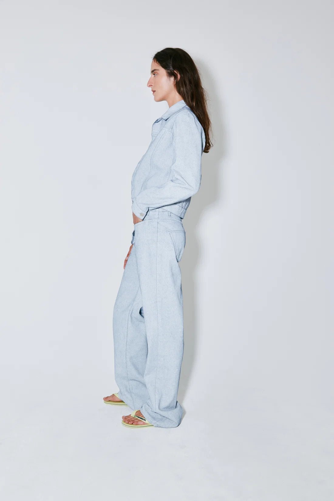 Façon Jacmin - Peterson Pants White on Blue-Jupes et Pantalons-