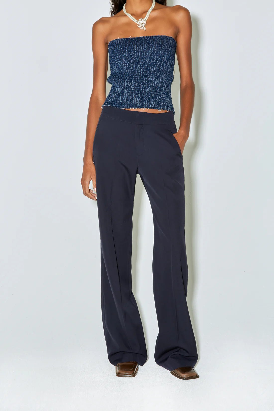 Façon Jacmin - Petra Pants - Dark navy - Jupes et Pantalons - 