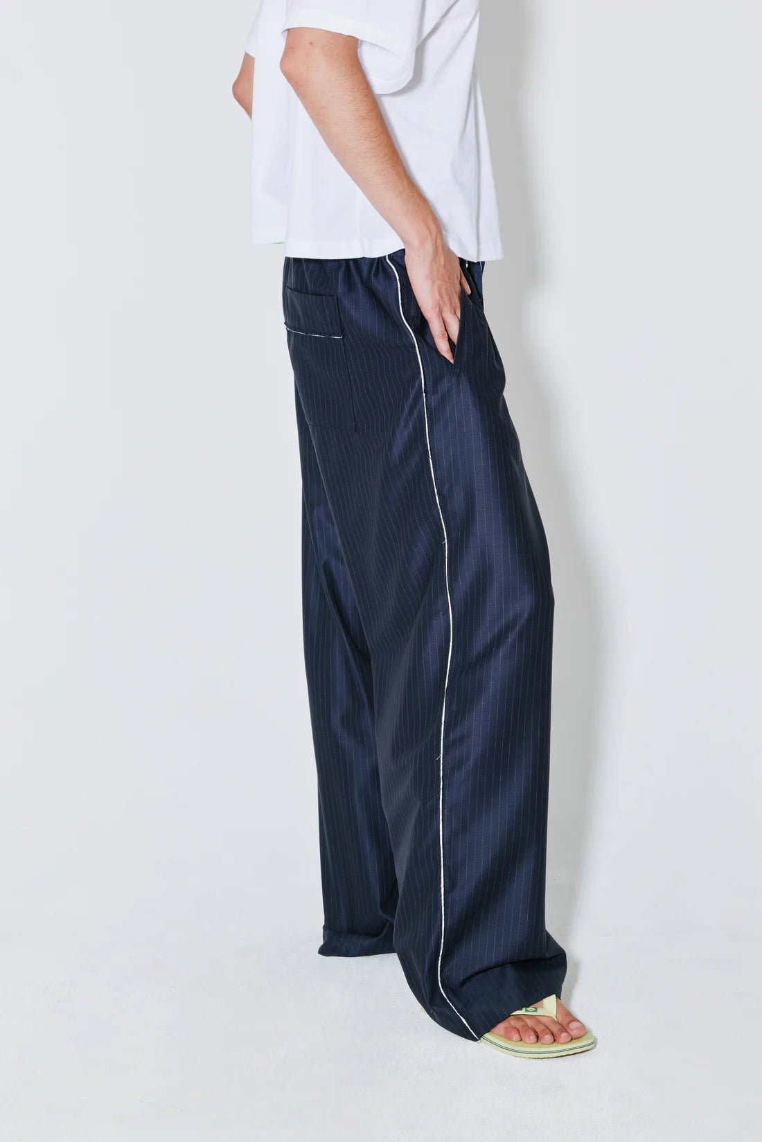 Façon Jacmin - Pieter Navy White Stripes Pants - Jupes et Pantalons - 62046110