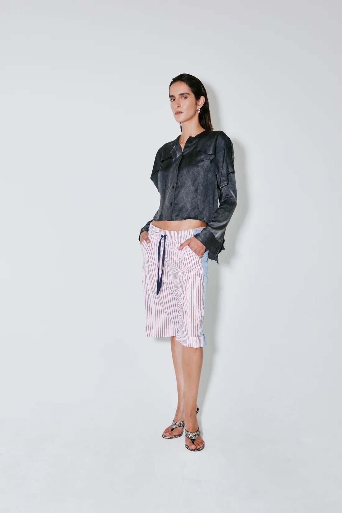 Façon Jacmin - Pol Shorts red stripes-Jupes et Pantalons-