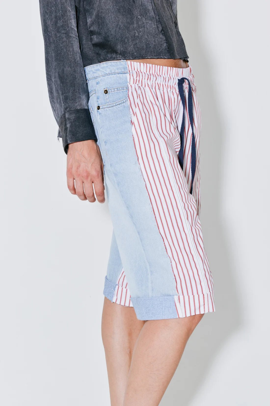 Façon Jacmin - Pol Shorts red stripes-Jupes et Pantalons-