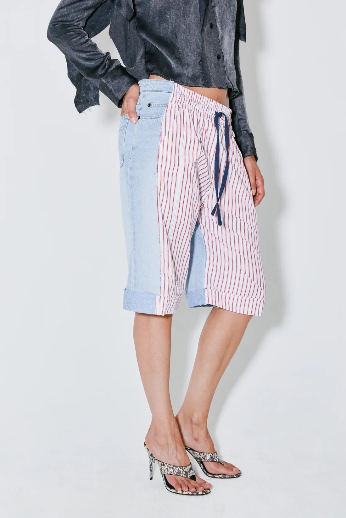 Façon Jacmin - Pol Shorts red stripes-Jupes et Pantalons-